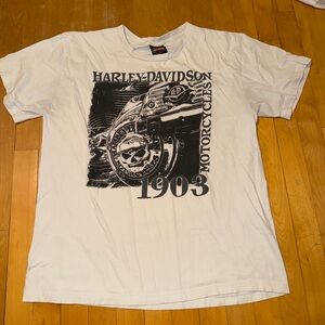 Harley-Davidson White and Black Graphic Tee